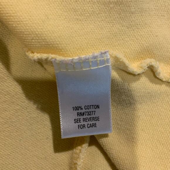 Pale Yellow Y2K Polo Shirt Sz Medium Croft & Barrow - Picture 5 of 9